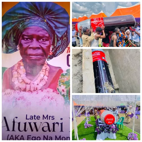 Woman Buried In Coca-Cola Casket-Design in Bayelsa State